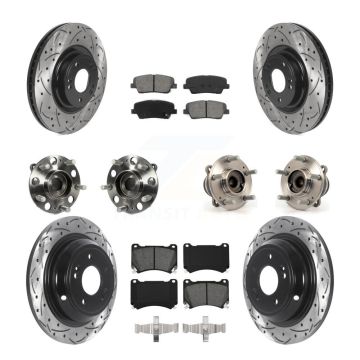 Front Rear Hub Bearing Coated Disc Brake Rotor & Pads Kit (10Pc) For Hyundai Genesis 4.6L KBB-115848