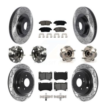 Front Rear Hub Bearing Coat Brake Rotor Pad Kit (10Pc) For 2012-2014 Hyundai Genesis 5.0L KBB-115850