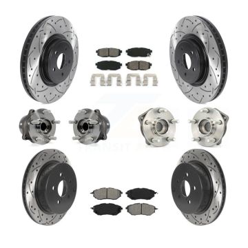 Front Rear Hub Bearing Coat Brake Rotor Pad Kit (10Pc) For 14 Subaru Forester To 01 KBB-115856