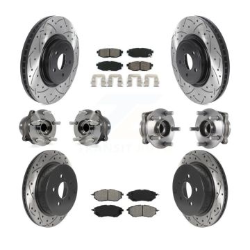 Front Rear Hub Bearing Coated Disc Brake Rotor & Pads Kit (10Pc) For Subaru Forester 2.0L KBB-115858