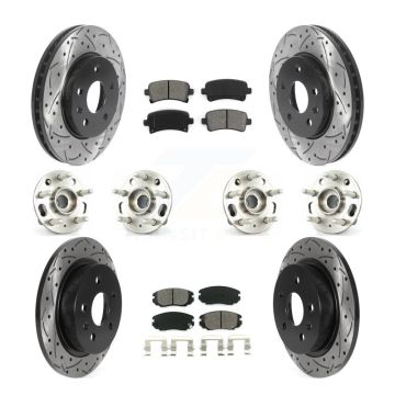 Front Rear Hub Bearing Coated Brake Rotor And Pad Kit (10Pc) For Chevrolet Malibu Limited KBB-115878