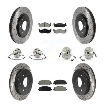 Front Rear Hub Bearing Coat Brake Rotor Pads Kit (10Pc) For 2007 INFINITI QX56 From 04 07 KBB-115882