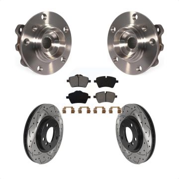 Front Hub Bearing Coat Drill Slot Brake Rotor Pads Kit For Mini Cooper Countryman Paceman KBB-115891