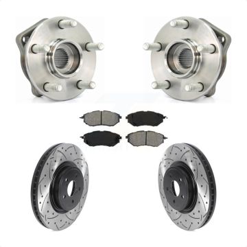 Front Hub Bearing Coat Drill Slot Brake Rotor Pads Kit For Subaru Outback Legacy Forester KBB-115894