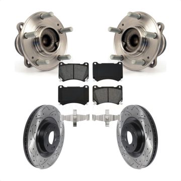 Front Hub Bearing Assembly Coat Drill Slot Brake Rotor Pads Kit For Hyundai Genesis Equus KBB-115899