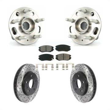 Front Hub Bearing Drill Slot Brake Rotor Pad Kit For Chevrolet Buick Malibu Regal Limited KBB-115900