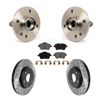 Front Hub Bearing Assembly Drill Slot Brake Rotor Pads Kit For 2014-2015 Mini Cooper 1.6L KBB-115903