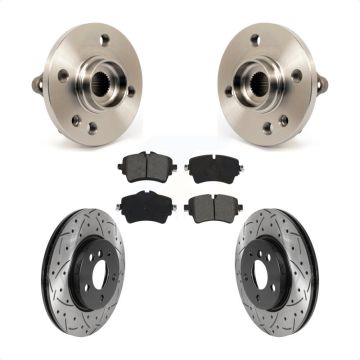 Front Hub Bearing Assembly Coat Drill Slot Brake Rotor Pads Kit For 2015 Mini Cooper 1.6L KBB-115904