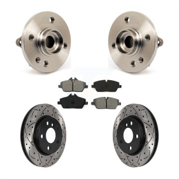 Front Hub Bearing Assembly Drill Slot Brake Rotor Pads Kit For 2014-2015 Mini Cooper 1.6L KBB-115905