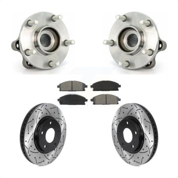 Front Hub Bearing Assembly Coat Drill Slot Brake Rotor Pad Kit For 2004-2009 Nissan Quest KBB-115906