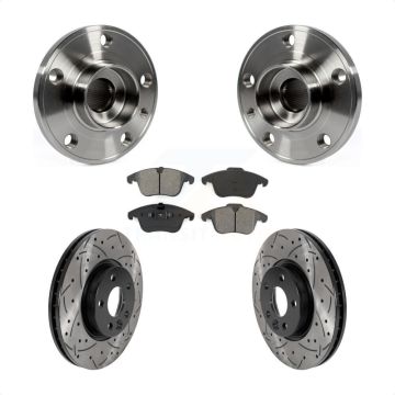 Front Hub Bearing Assembly Drill Slot Brake Rotor Pads Kit For Volvo XC70 S60 V60 S80 V70 KBB-115908