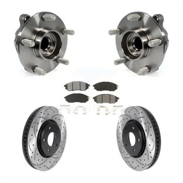 Front Hub Bearing Assembly Coat Drill Slot Brake Rotor Pad Kit For INFINITI FX35 FX37 RWD KBB-115909