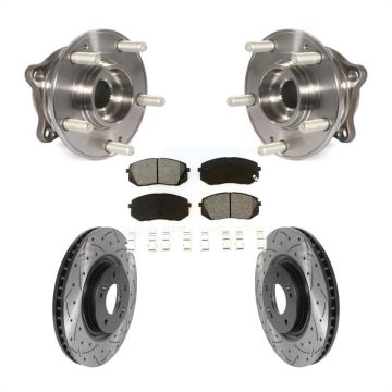 Front Hub Bearing Drilled Slot Brake Rotor Pads Kit For Hyundai Tucson Sonata Kia Cadenza KBB-115914