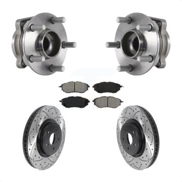 Front Hub Bearing Assembly Coated Drill Slot Brake Rotor Pad Kit For Subaru Forester 2.0L KBB-115917