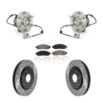Front Hub Bearing Drilled Slot Brake Rotor Pads Kit For Nissan Frontier Pathfinder Xterra KBB-115918