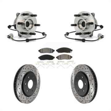 Front Hub Bearing Drilled Slot Brake Rotor Pads Kit For Nissan Frontier Pathfinder Xterra KBB-115919