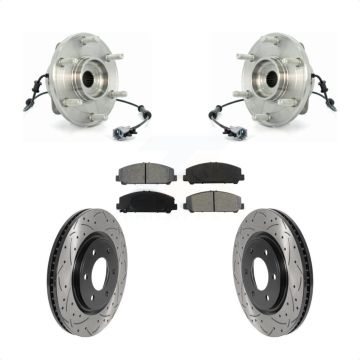 Front Hub Bearing Coated Drill Slot Brake Rotor Pad Kit For 2007 INFINITI QX56 From 04 07 KBB-115920
