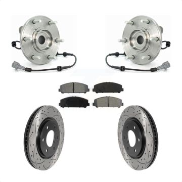 Front Hub Bearing Drilled Slot Brake Rotor Pads Kit For Nissan TITAN Armada INFINITI QX56 KBB-115921