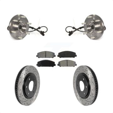 Front Hub Bearing Assembly Coated Drill Slot Brake Rotor Pads Kit For Nissan TITAN Armada KBB-115923