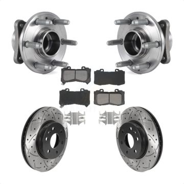 Front Hub Bearing Drilled Slot Brake Rotor Pads Kit For Chevrolet Colorado GMC Canyon 4WD KBB-115924