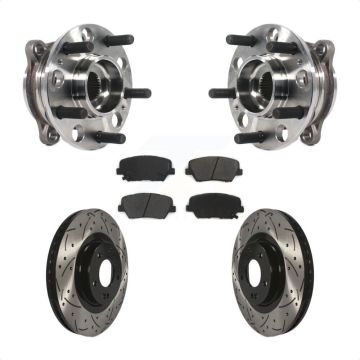Front Hub Bearing Drilled Slot Brake Rotor Pad Kit For Kia Sorento Hyundai Santa Fe Sport KBB-115927