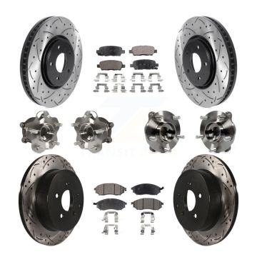 Front Rear Hub Bearing Coated Disc Brake Rotor Pads Kit (10Pc) For INFINITI FX35 FX37 AWD KBB-115943
