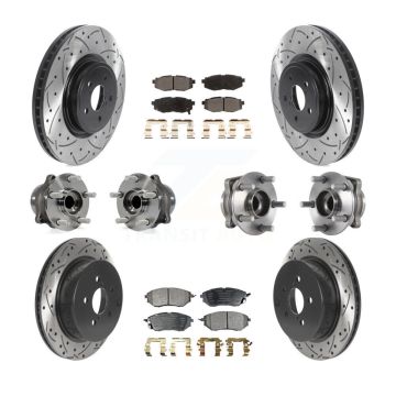 Front Rear Hub Bearing Coated Disc Brake Rotor & Pads Kit (10Pc) For Subaru Forester 2.0L KBB-115967