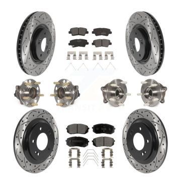 Front Rear Hub Bearing Coated Disc Brake Rotor And Ceramic Pads Kit (10Pc) For Kia Optima KBB-115973