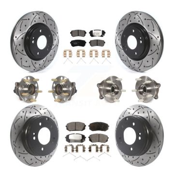 Front Rear Hub Bearing Coated Disc Brake Rotor And Ceramic Pads Kit (10Pc) For Kia Optima KBB-115976
