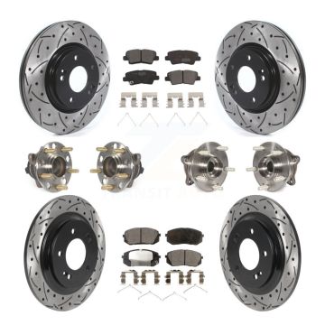 Front Rear Hub Bearing Coated Disc Brake Rotor And Ceramic Pads Kit (10Pc) For Kia Optima KBB-115977
