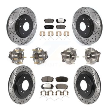 Front Rear Hub Bearing Coated Disc Brake Rotor And Ceramic Pads Kit (10Pc) For Kia Optima KBB-115978