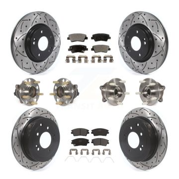 Front Rear Hub Bearing Coated Brake Rotor Pads Kit (10Pc) For Hyundai Tucson Kia Sportage KBB-115979