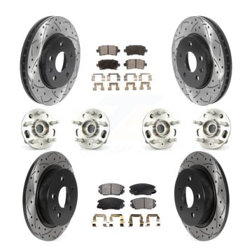 Front Rear Hub Bearing Coated Brake Rotor And Pad Kit (10Pc) For Chevrolet Malibu Limited KBB-115991