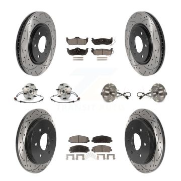 Front Rear Hub Bearings Coated Disc Brake Rotors And Pads Kit (10Pc) For Nissan Armada KBB-115997