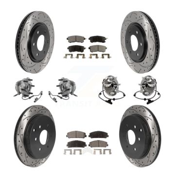 Front Rear Hub Bearing Coated Brake Rotor Pads Kit (10Pc) For INFINITI QX80 Nissan Armada KBB-116002