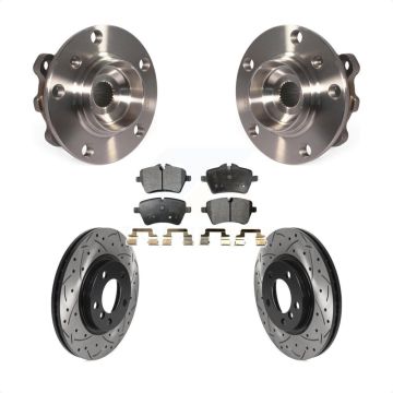 Front Hub Bearing Coat Drill Slot Brake Rotor Pads Kit For Mini Cooper Countryman Paceman KBB-116005
