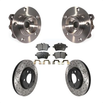 Front Hub Bearing Coat Drill Slot Brake Rotor Pads Kit For Mini Cooper Countryman Paceman KBB-116006
