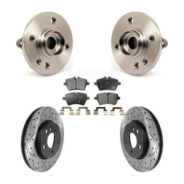 Front Hub Bearing Assembly Drill Slot Brake Rotor Pads Kit For 2014-2015 Mini Cooper 1.6L KBB-116019