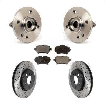 Front Hub Bearing Assembly Coat Drill Slot Brake Rotor Pads Kit For 2015 Mini Cooper 1.6L KBB-116020
