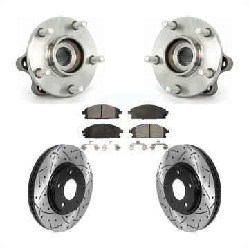 Front Hub Bearing Assembly Coat Drill Slot Brake Rotor Pad Kit For 2004-2009 Nissan Quest KBB-116022