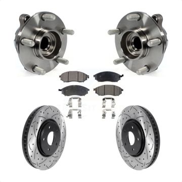 Front Hub Bearing Assembly Coat Drill Slot Brake Rotor Pad Kit For INFINITI FX35 FX37 RWD KBB-116026