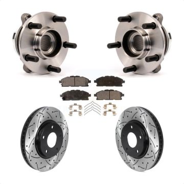 Front Hub Bearing Assembly Coat Drill Slot Brake Rotor Pad Kit For 2011-2017 Nissan Quest KBB-116030