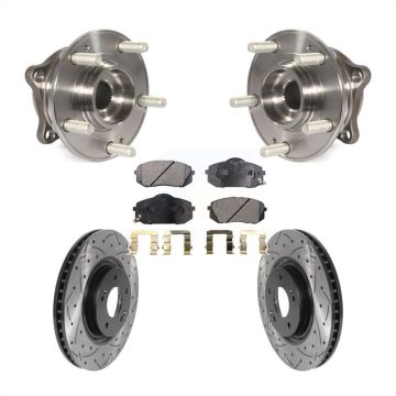 Front Hub Bearing Drilled Slot Brake Rotor Pads Kit For Hyundai Tucson Sonata Kia Cadenza KBB-116032