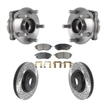 Front Hub Bearing Assembly Coated Drill Slot Brake Rotor Pad Kit For Subaru Forester 2.0L KBB-116035