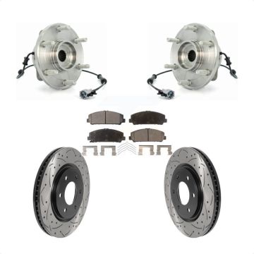Front Hub Bearing Coated Drill Slot Brake Rotor Pad Kit For 2007 INFINITI QX56 From 04 07 KBB-116038