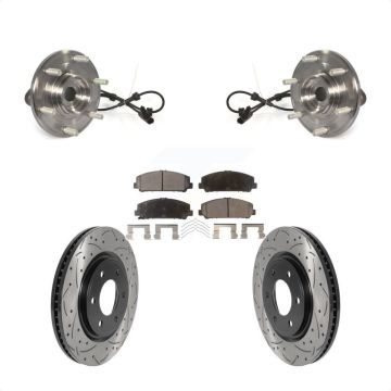 Front Hub Bearing Assembly Coated Drill Slot Brake Rotor Pads Kit For Nissan TITAN Armada KBB-116041