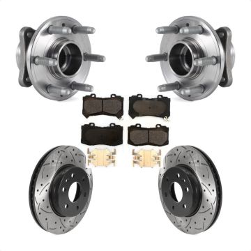 Front Hub Bearing Drilled Slot Brake Rotor Pads Kit For Chevrolet Colorado GMC Canyon 4WD KBB-116042