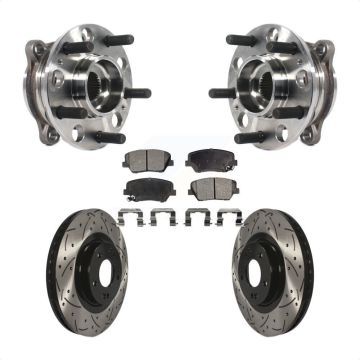 Front Hub Bearing Drilled Slot Brake Rotor & Pad Kit For Hyundai Santa Fe Sport 2.4L 2.0L KBB-116044