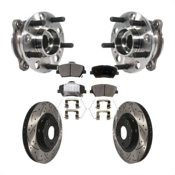 Front Hub Bearing Drilled Slot Brake Rotor Pad Kit For Kia Sorento Hyundai Santa Fe Sport KBB-116045