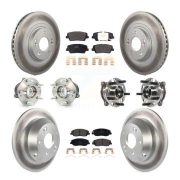 Front Rear Hub Bearing Coated Disc Brake Rotor Pad Kit (10Pc) For Hyundai Santa Fe XL FWD KBB-116061